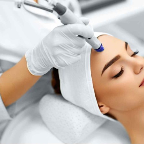 Closed young girl receiving her third Sessions Hydrafacial Treatment | Manhattan Laser Spa in NYC