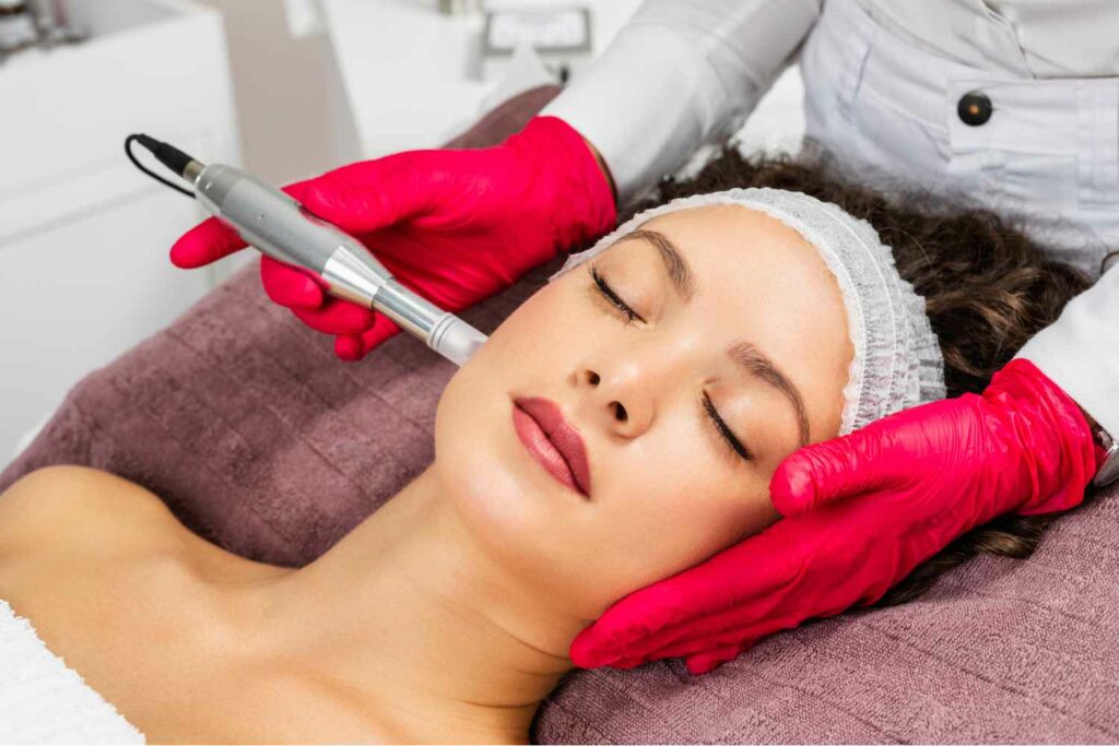Woman Getting Microneedling Treatment | Manhattan Laser Spa in NYC